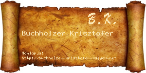 Buchholzer Krisztofer névjegykártya